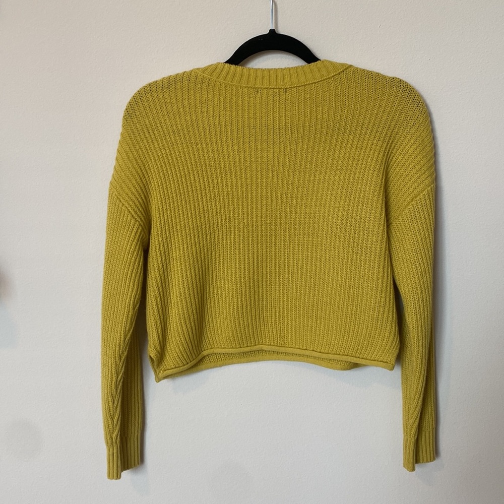 Yellow Cropped Sweater - Picture 4 of 7